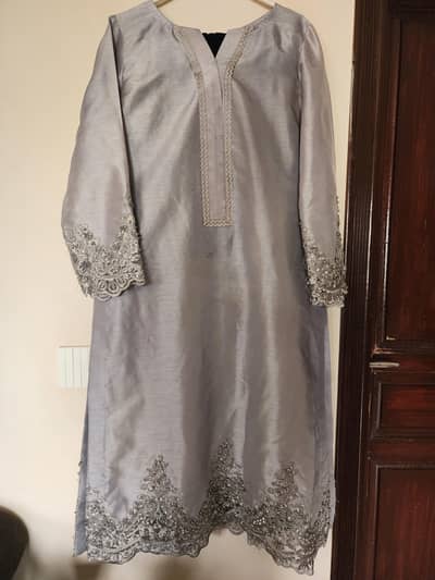 Pure raw silk shirt and trouser