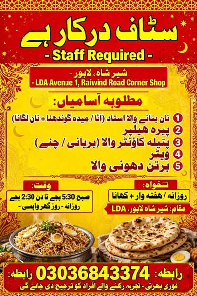 Staff required