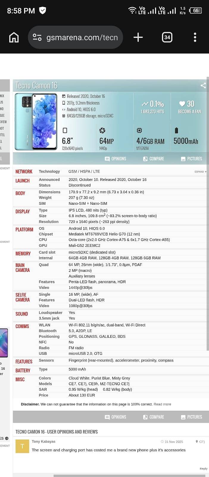 Tecno Camon 16 2