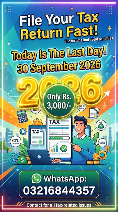 Tax Return File-2026 Just Rs. 3000