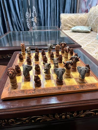 African big 5 animal chess set