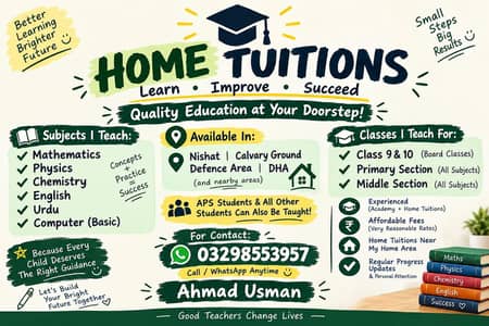 Home Tuition Available – Classes 1 to 10 | Board Preparation