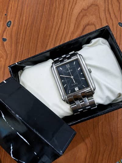 steel watch by guess