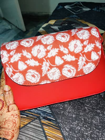 Brand New Red & White Floral Crossbody Bag - For Girls - New
