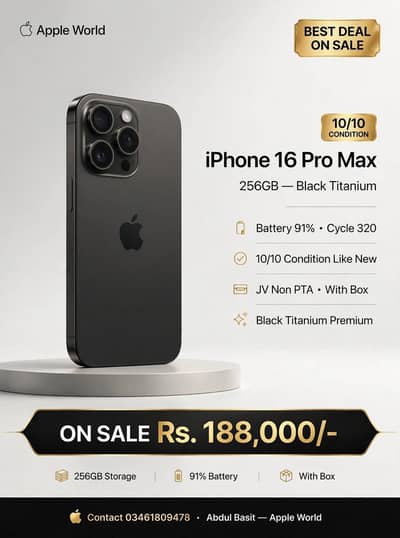 Apple iPhone 16 Pro Max 256 gb non pta