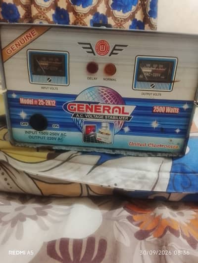 General A. C. Voltage Stabilizer 2500 Watts - Model 25-2K12 - Genuine*