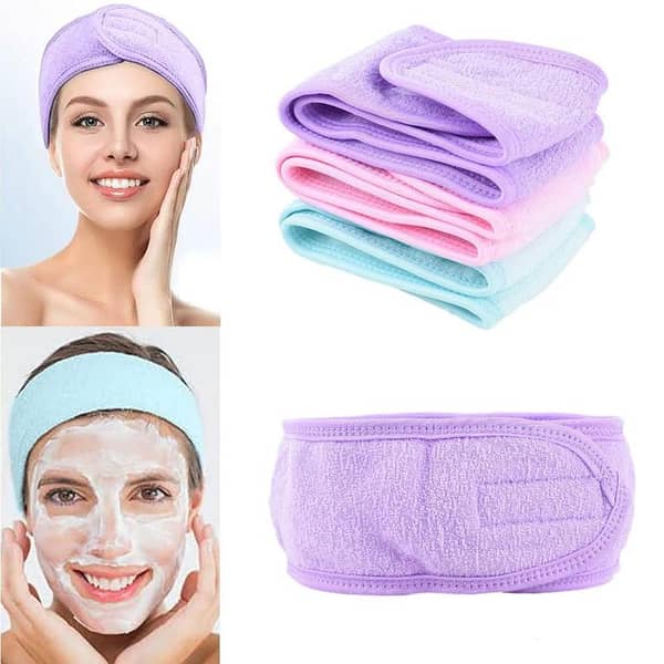 T  FACIAL HEADBAND | Glowing Face Soft Adjustable Makeup Toweling Hair Wrap Head Band Salon SPA Facial Headband