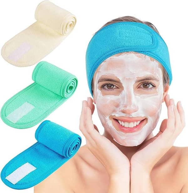 T  FACIAL HEADBAND | Glowing Face Soft Adjustable Makeup Toweling Hair Wrap Head Band Salon SPA Facial Headband