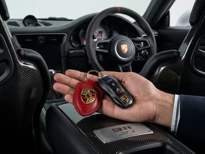 Original Porsche Key Chain with the Original Key -UK