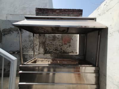 Bbq grill with hood and stand