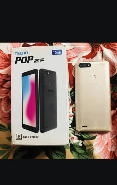 Tecno POP 2F with  box 16 gb  only call all working 03211165562 call