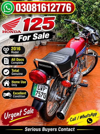 Honda 125 with complete document ke sath bike for sale