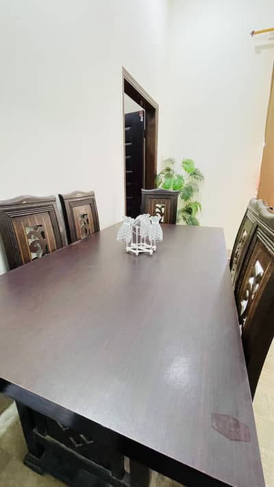 6-Seater Wooden Dining Table – Brown