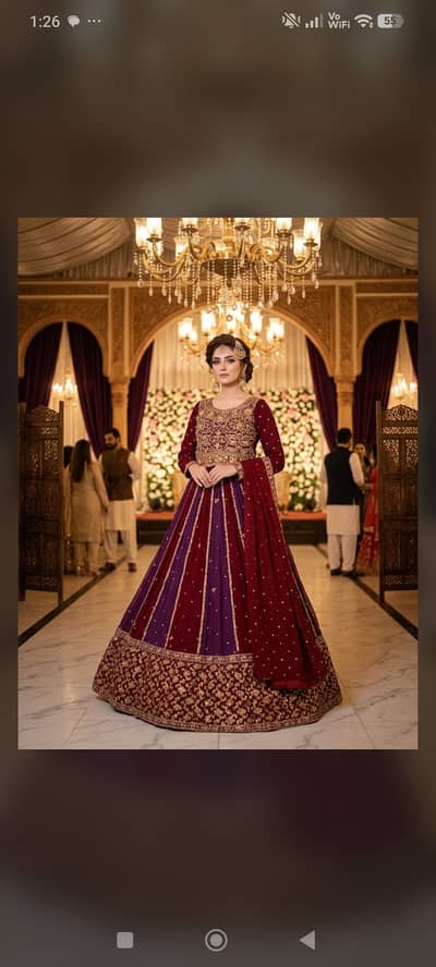 Maroon and magenta lehenga for sale