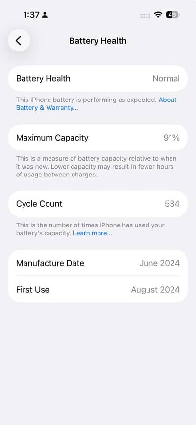 iPhone 15 Pro 256GB Blue Non PTA 91% Battery