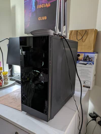 Gaming PC with Monitor and keyboard.