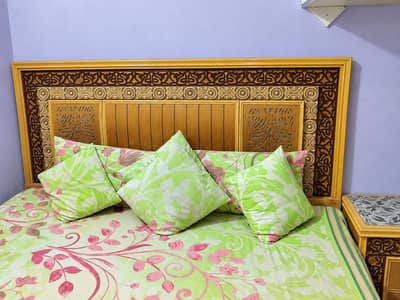 Complete Wooden Bedroom Set | Double Bed + Almari + Dressing