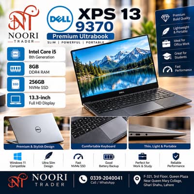 Dell XPS 13 9370 | Core i5 8th Gen | 8GB RAM | 256GB NVMe SSD