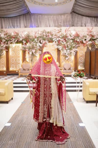 Mehroon  heavy Bridal sharara Excellent Condition