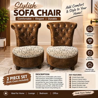 2 piece sofa chair set | luxury velvet sofa chair |stylish comfortable