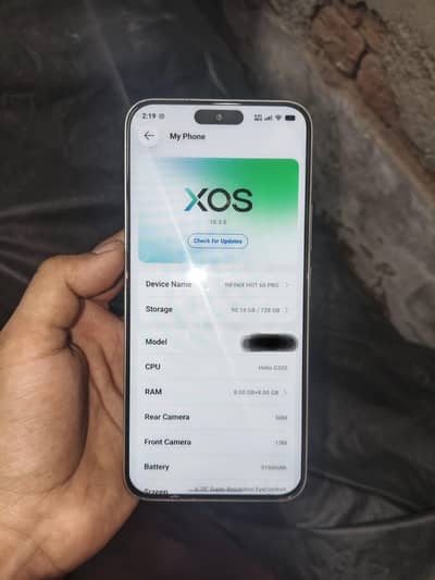 Infinix Hot 60 pro 10/10 with box all ok 1 month used urgent sale