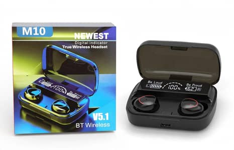 m10 tws  original airbirds-led display 89 -power bank- free delivery
