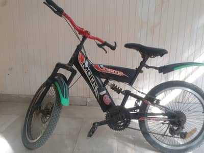Heavy Frame Sports Bicycle with Dual Suspension / Gears