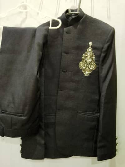 Elegant Black Prince Suit / Prince Coat with Trouser (XL Size)