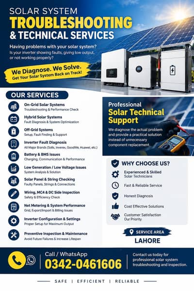 Solar System Troubleshooting & Repair | Expert Technician Lahore