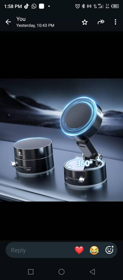 Gari Ke Liye Premium Magnetic Phone Holder (Vacuum Suction & 360°)