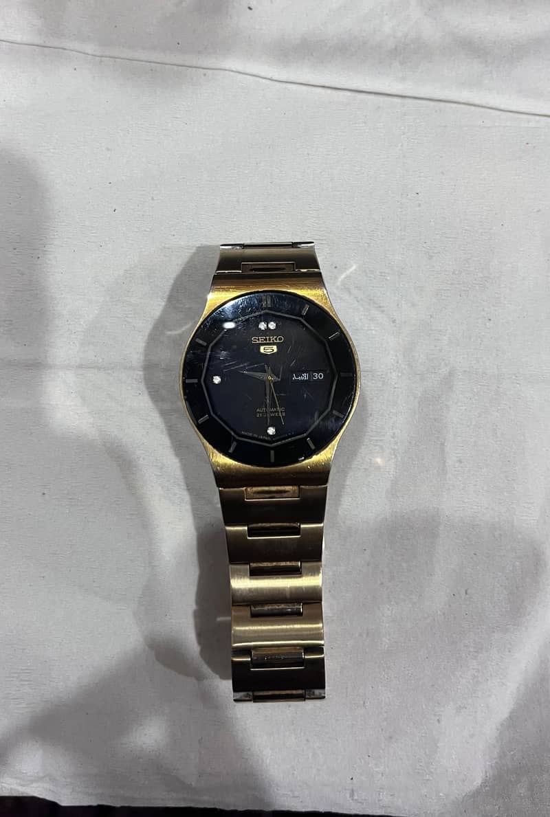 Seiko Men’s Stainless Steel Black Dial Watch with Original Box 2