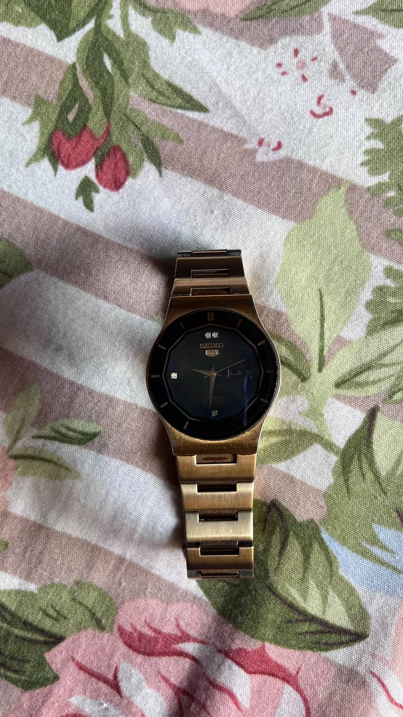 Seiko Men’s Stainless Steel Black Dial Watch with Original Box 4