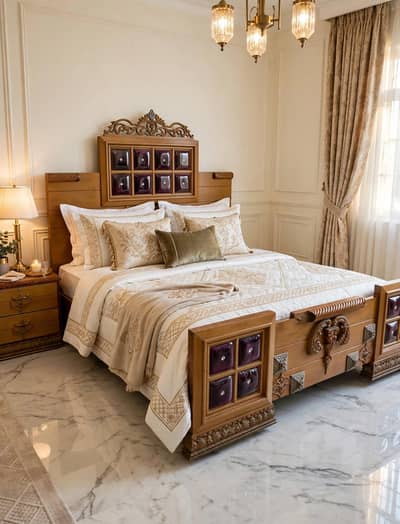 al quality bed and ala quality foam and 2 side table sengarmez