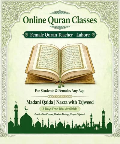 Madni Qaida Teacher For Kids - Female Quran Teacher Lahore