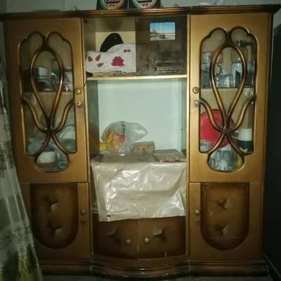 Wooden 2 Door Crockery Showcase / Divider Cabinet