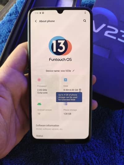 Vivo V23e official pta with original box original charger