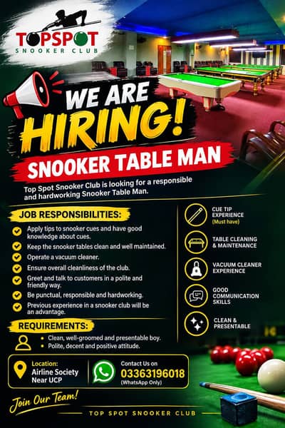 Snooker table man