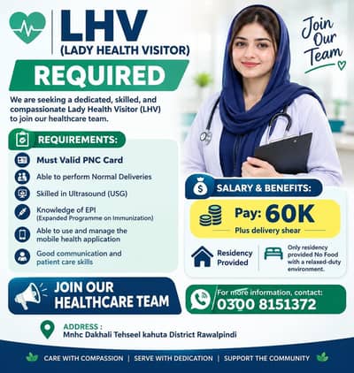 LHV (Lady Health Visitor) Required | Jobs For Females | LHV Jobs