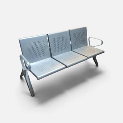 Three seater steel bench