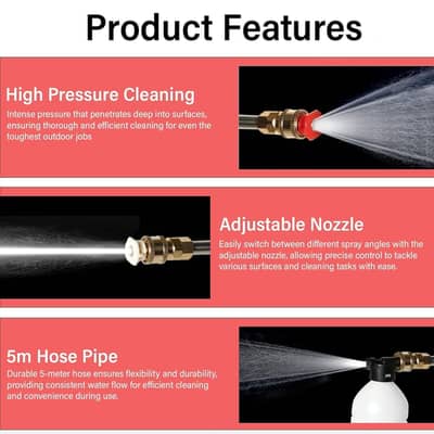 High Pressure Car Washer Spray Water Gun (Double Battery)