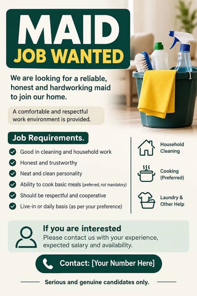Maid job offer