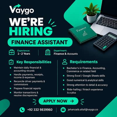 Finance Assistant (Full-Time)