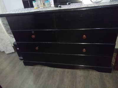 Modern Espresso Wooden King Bed Set withSide Table