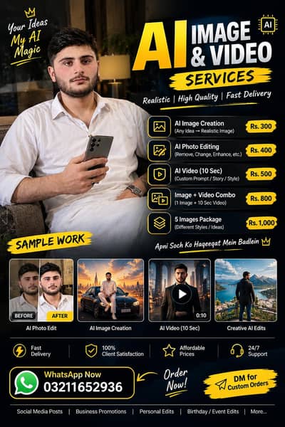 AI Photo Editing & Video Services | Starting Rs. 300