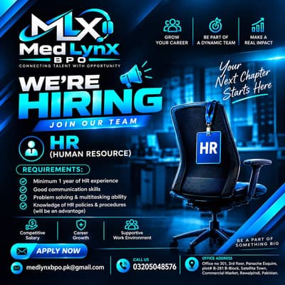 HR Manager Required || Med LynX BPO || Rawalpindi