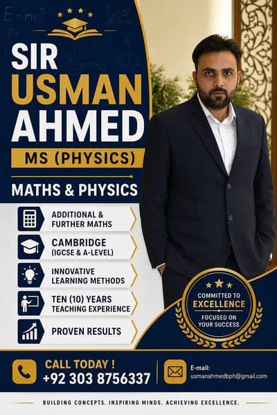 physics and mathematics teacher IGCSE and A level