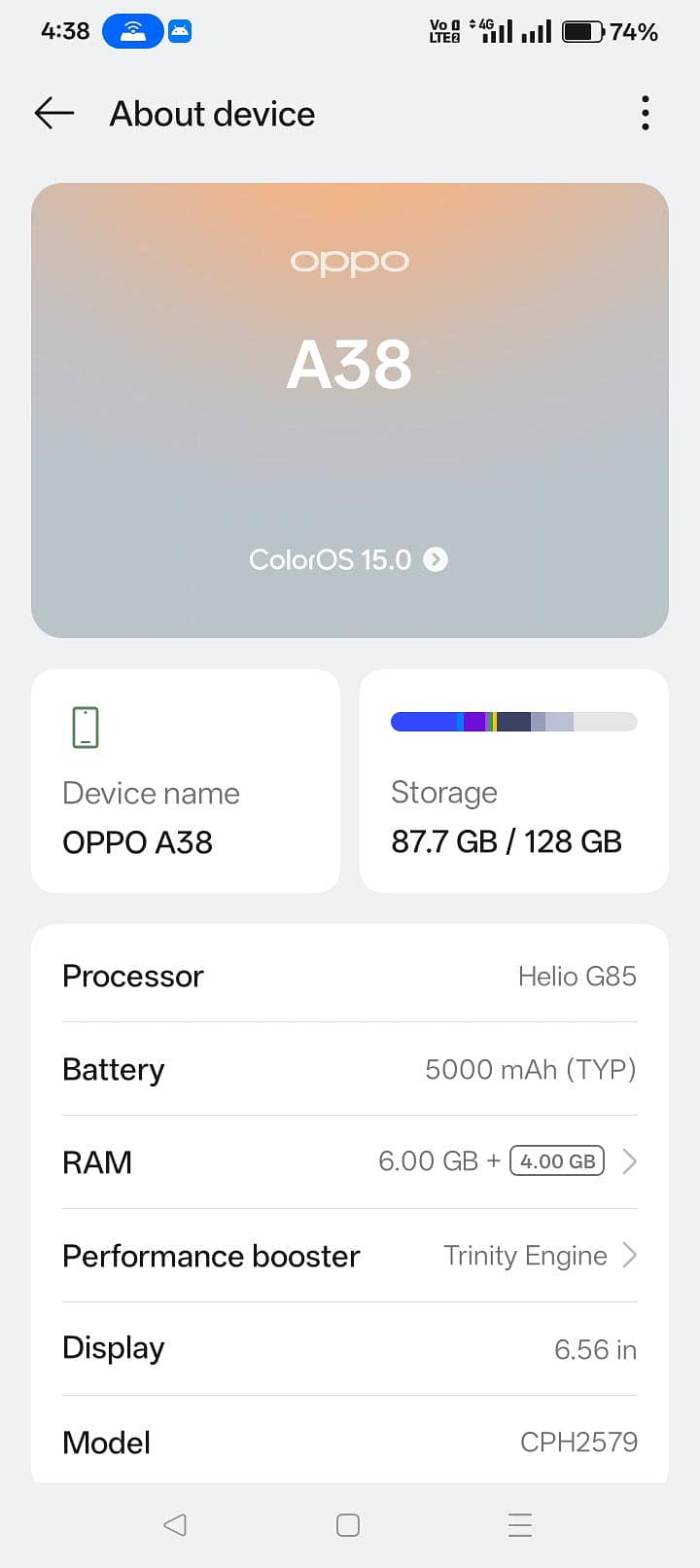 OPPO A38 0