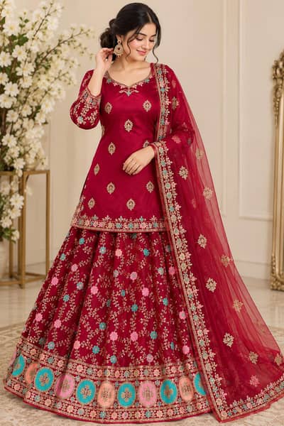 urgent Maroon 3pc Sharara Suit: Size Medium buy price 13k price: 6k