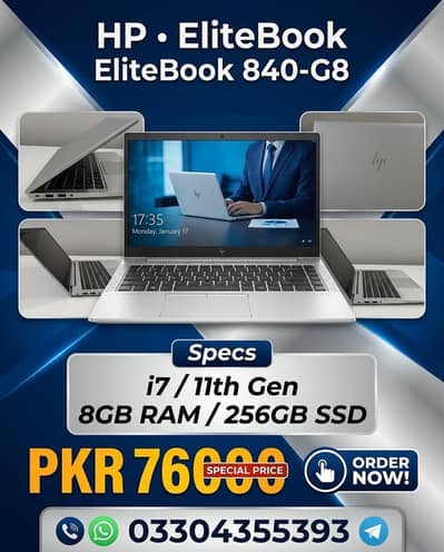 HP EliteBook 840 G8 Laptop – 8GB RAM, 256GB SSD