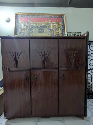 3 door Wood wardrobe